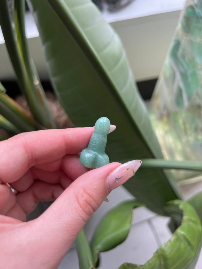 Green Aventurine Crystal Phallus Carving