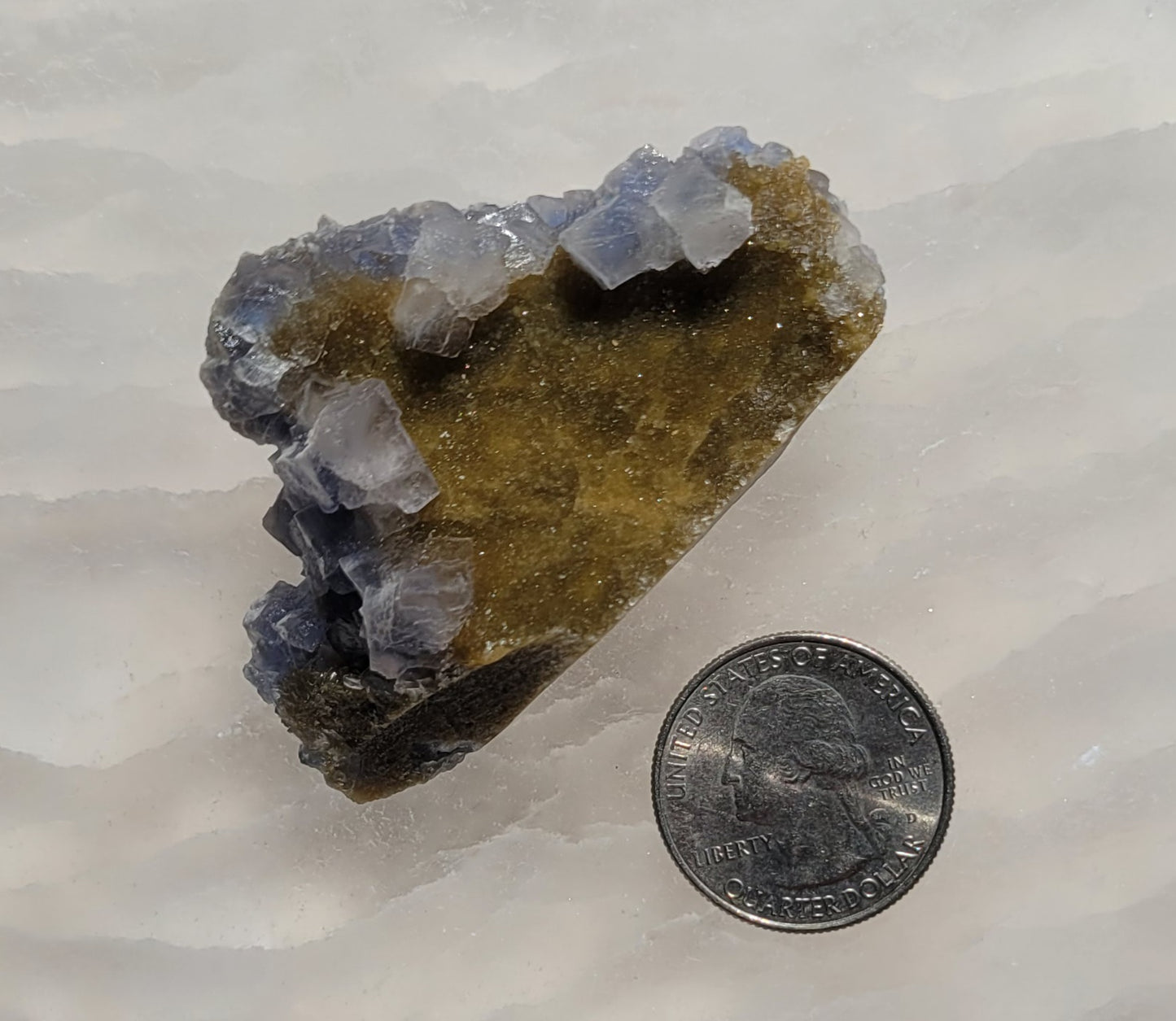 Blue Fluorite on Barite Specimen