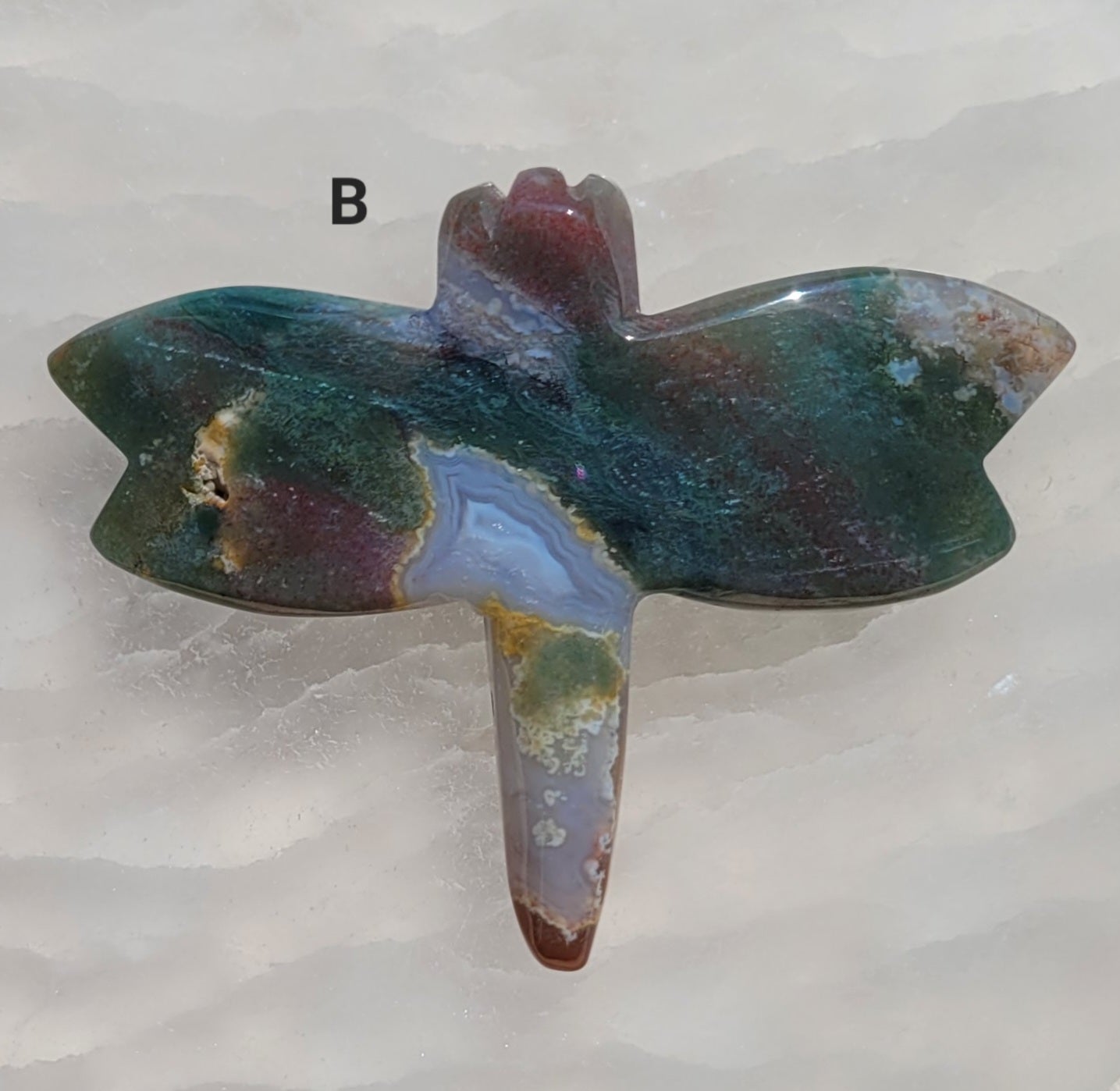 Fancy Jasper Dragonfly Carving