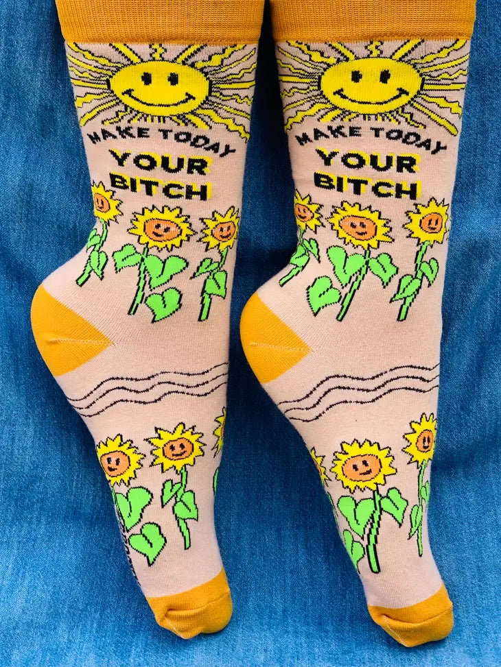Make Today Your Bitch Womens Crew Socks