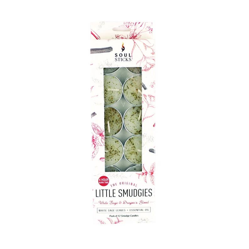 Soul Sticks White Sage & Dragon's Blood Little Smudgies Tea Light Candles 12 Pack