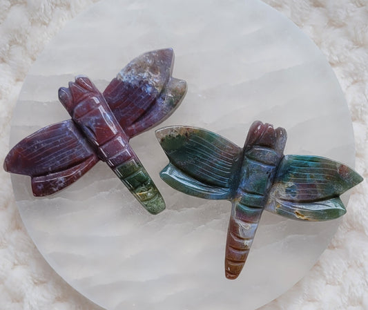 Fancy Jasper Dragonfly Carving