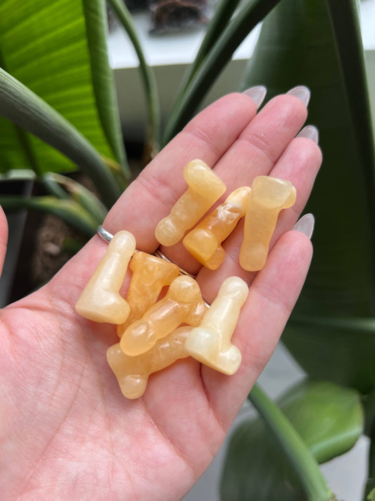 Orange Calcite Crystal Phallus Carving