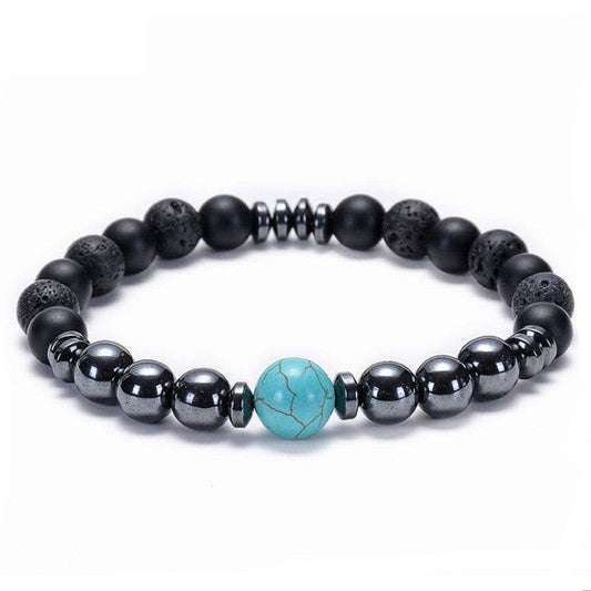 Turquoise Hematite Lava Stone Aromatherapy Diffuser Bracelet