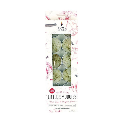 Soul Sticks White Sage & Dragon's Blood Little Smudgies Tea Light Candles 12 Pack