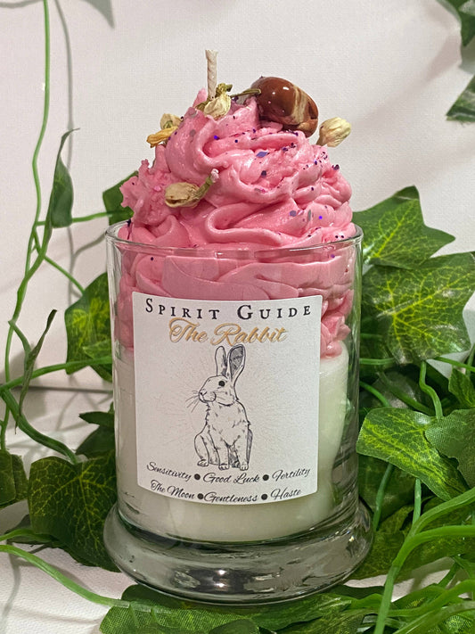 Animal Spirit Guide Crystal Candle - The Rabbit